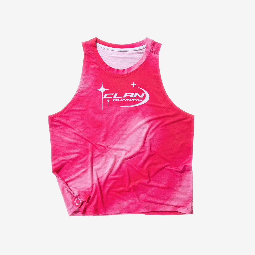 Clan Running pink race singlet - Front view product shot