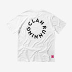 Clan Running white t-shirt - Back view with logo detail
